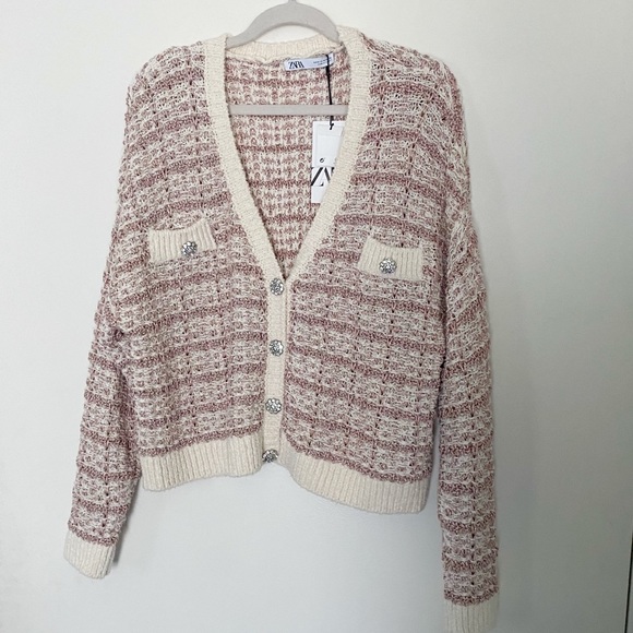 Zara | Jewel button cardigan medium NWT! - Picture 6 of 9